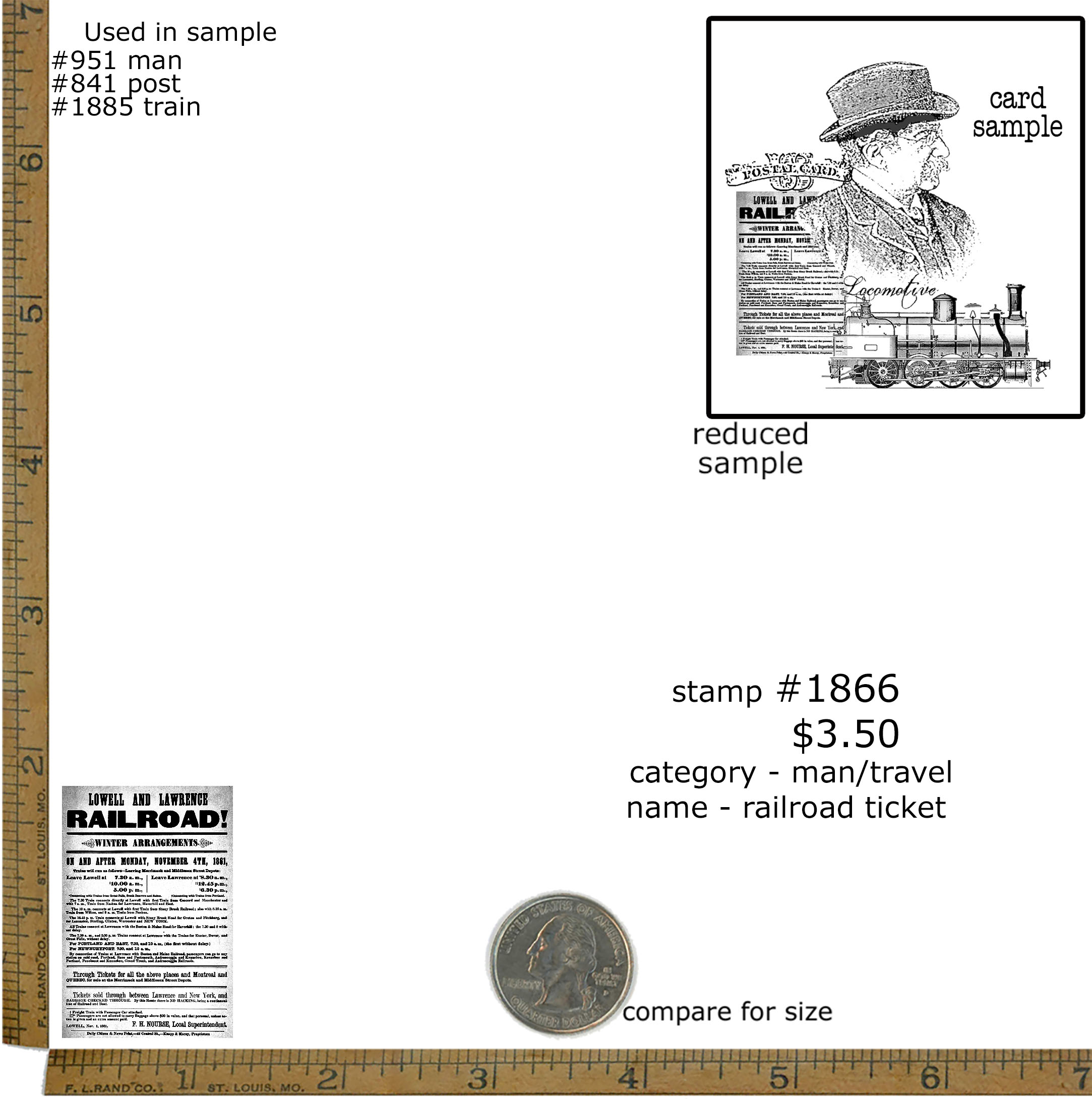 #1886 - Railroad Ticket - Man/Travel